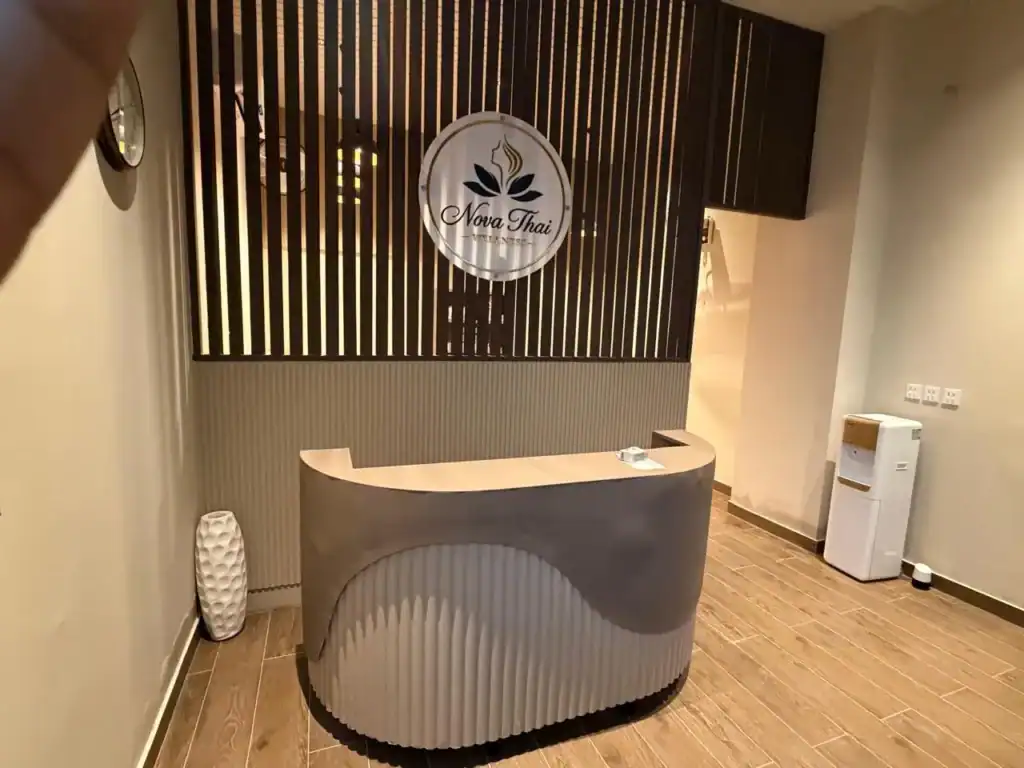 Reception area at Nova Rose Wellness spa in Gulberg Arena Mall, Islamabad
